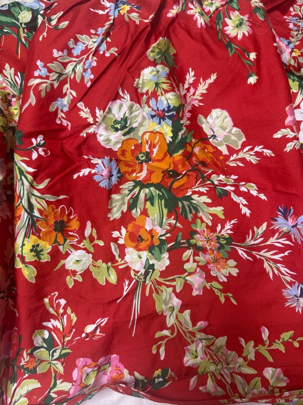 Lauren Ralph Lauren Belle Harbour Red Floral Dust Ruffle King Size